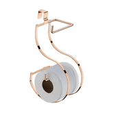 Suporte Duplo de Papel Higiênico para Caixa Acoplada Rose Gold - Ela Decora